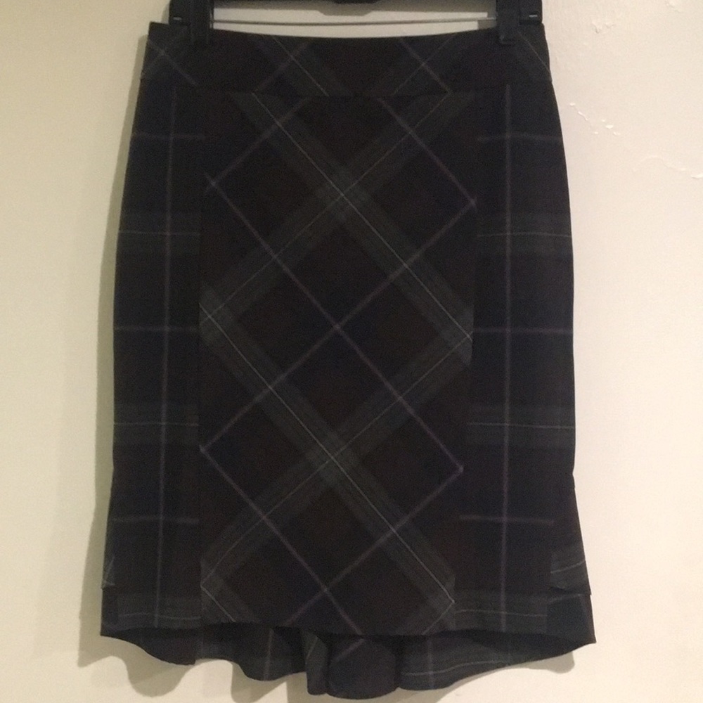 Express purple/black/gray plaid skirt